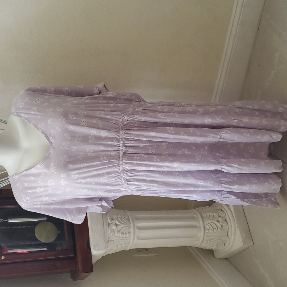 NEW Purple lightweight floral DRESS size 2x pink rose